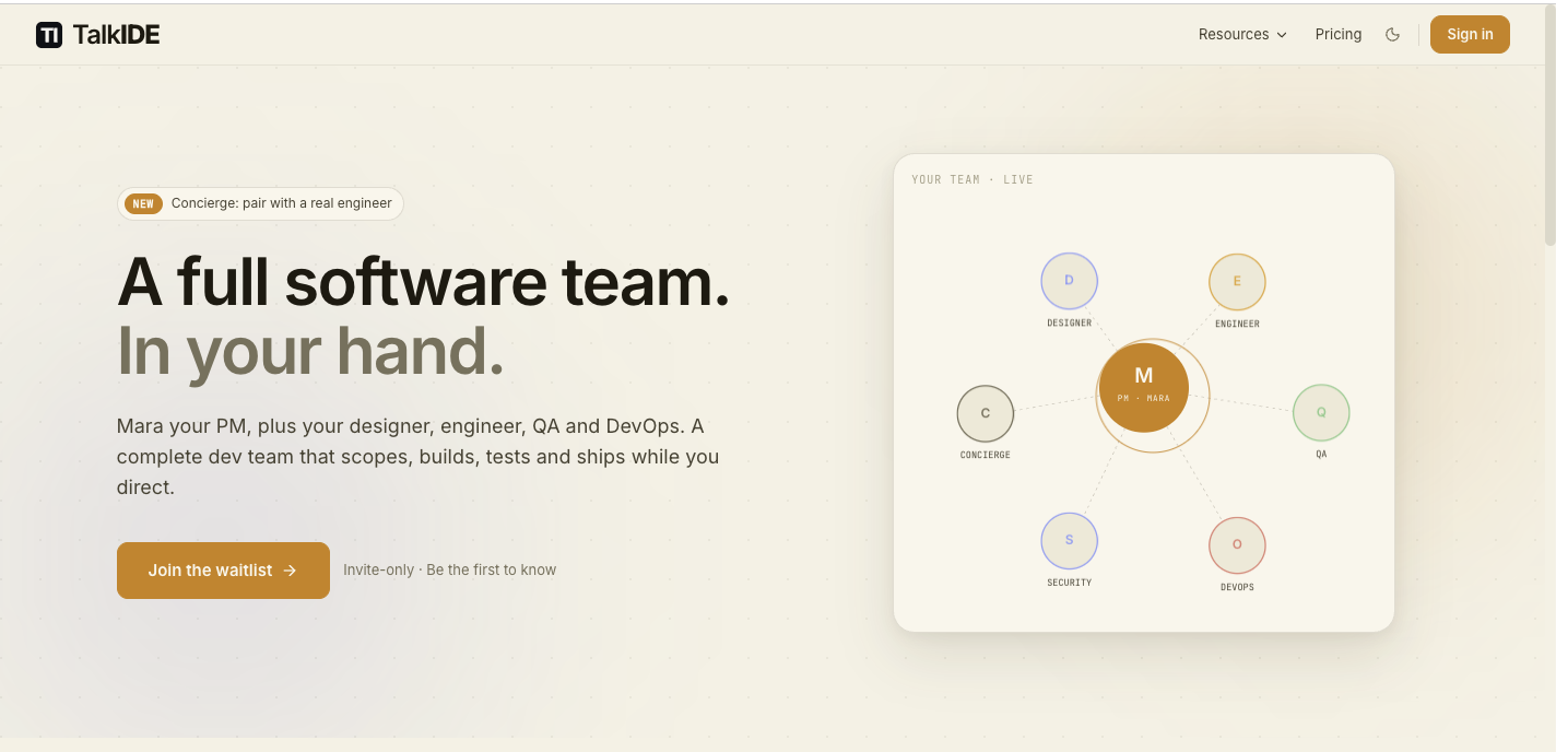 TalkIDE — turn requirements into production-grade software